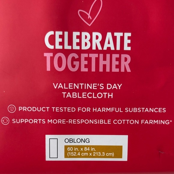 Celebrate Together Red Plaid Gingham Valentines Day Tablecloth Fabric 60" by 84" - Picture 5 of 9